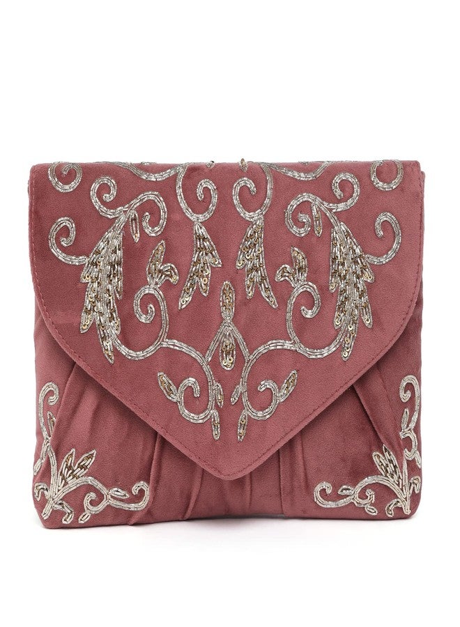 Peora Clutch Purses For Women Wedding Handmade Evening Handbags Party Bridal Clutch (C85Pk), Pink - Image 1